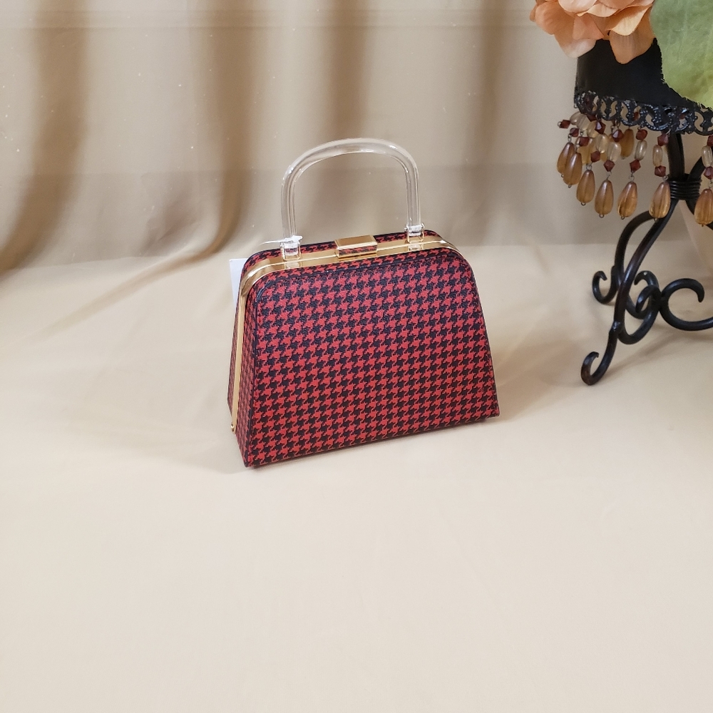 C Est.1946 mini Houndstooth handbag radiant red - Picture 3 of 16